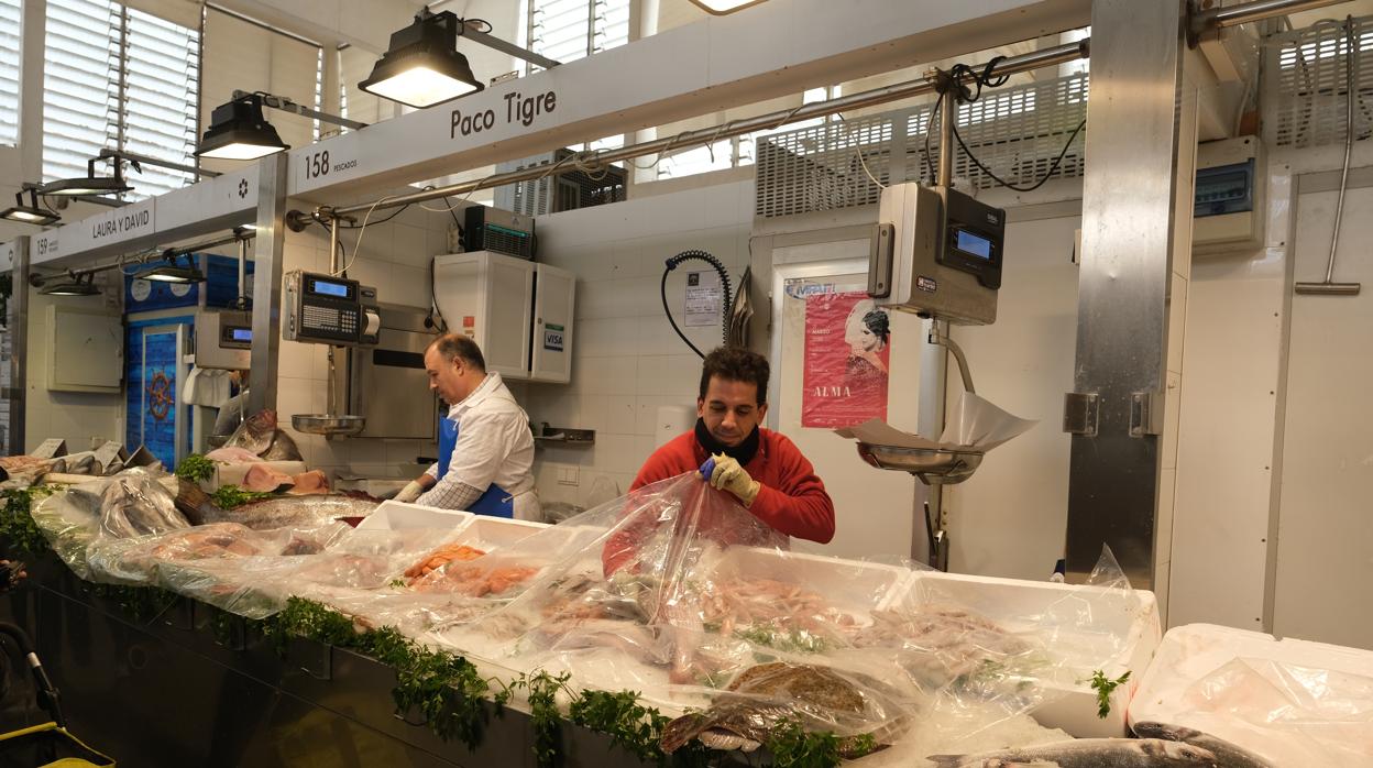 Imagen del mercado central de Cádiz de este miércoles 18 de marzo.