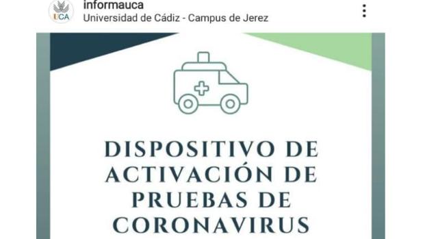 Niegan una convocatoria para tomar pruebas del COVID-19 en el aparcamiento del Campus de Jerez