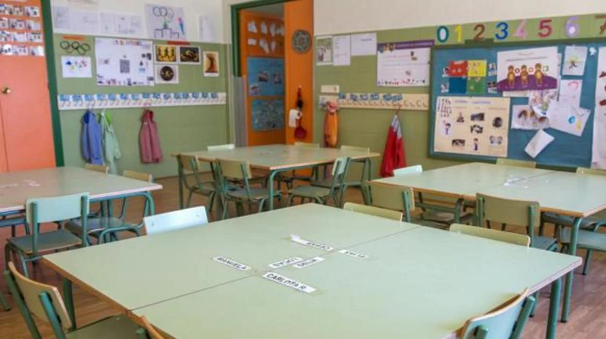 Imagen de un aula vacía en un colegio