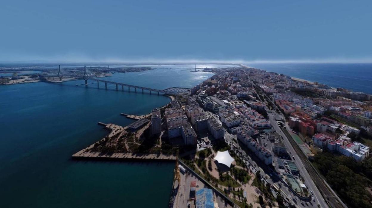 Una imagen aérea de Cádiz.