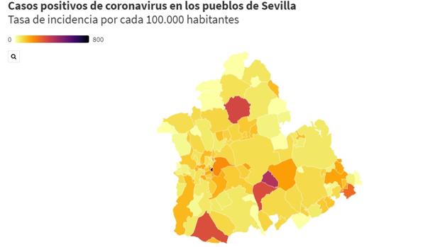 Hasta 82 pueblos de Sevilla no han tenido ningún caso de contagio en los últimos 14 días