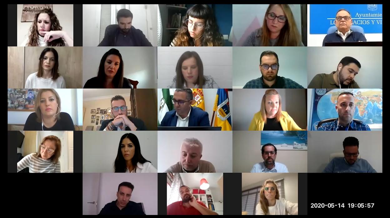 Videoconferencia del pleno de Los Palacios donde se han aprobado los presupuestos para 2020