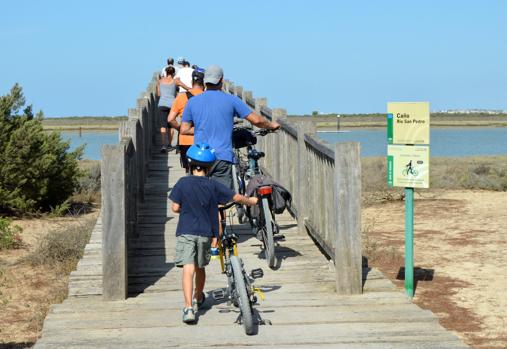 El parque de Los Toruños reabre el puente de madera que une El Puerto y Puerto Real