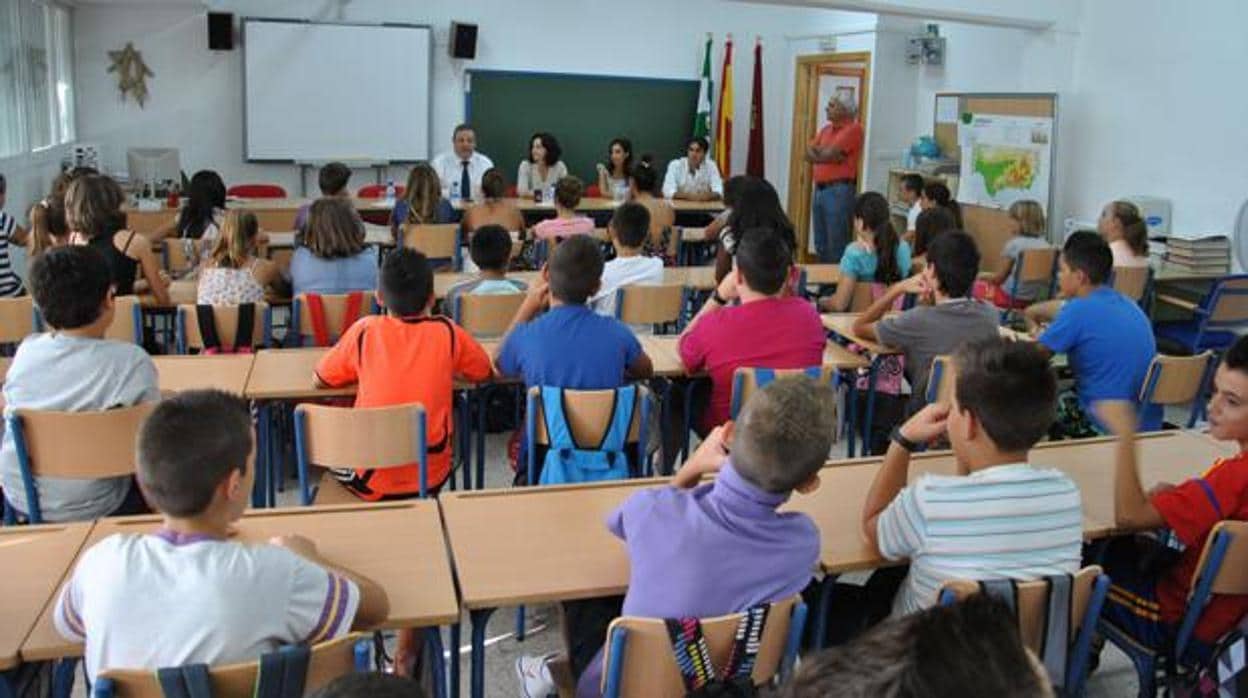 Los alumnos de un colegio de Cádiz.