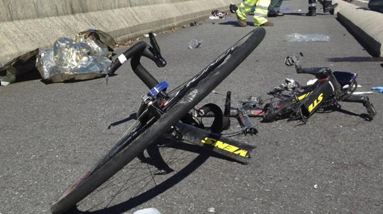 Una bicicleta tras un accidente, en una imagen de archivo.