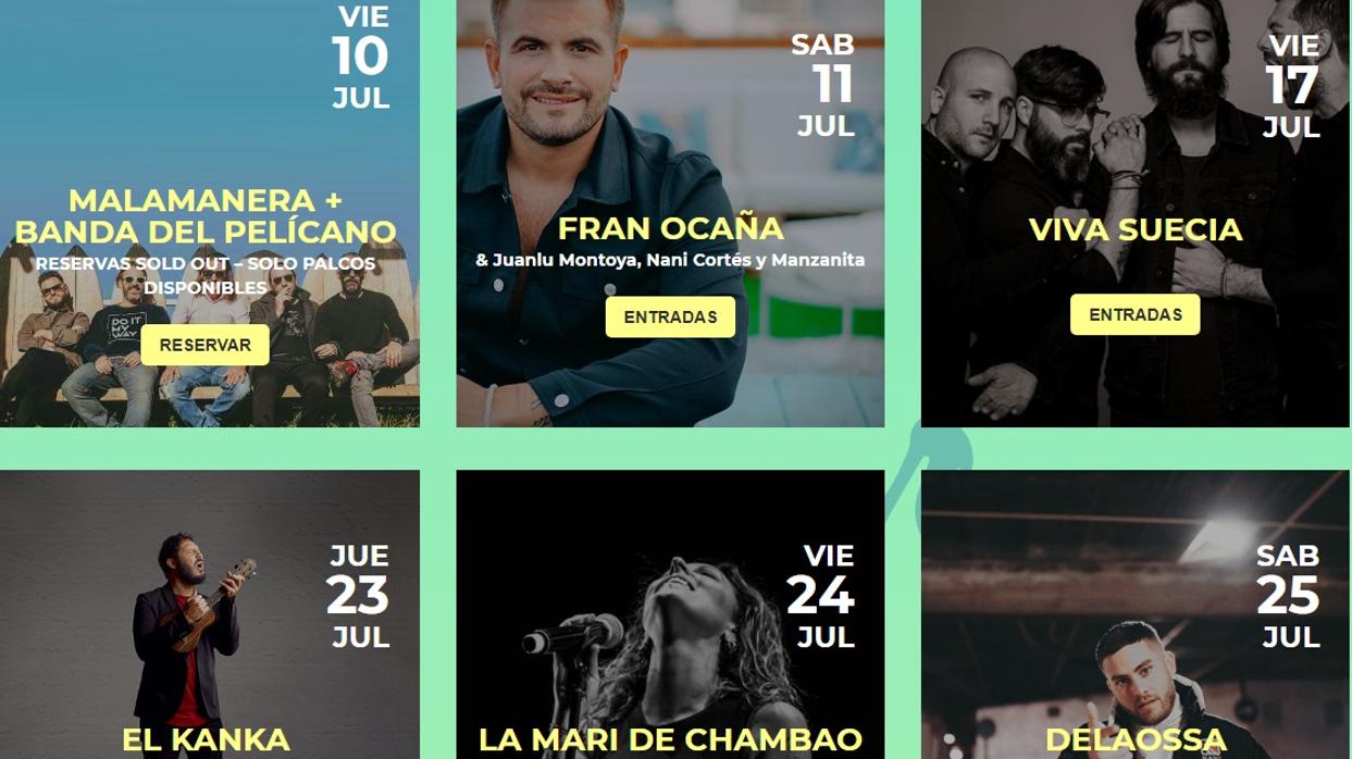 Algunos de los conciertos previstos en el Bahía ¡en vivo!