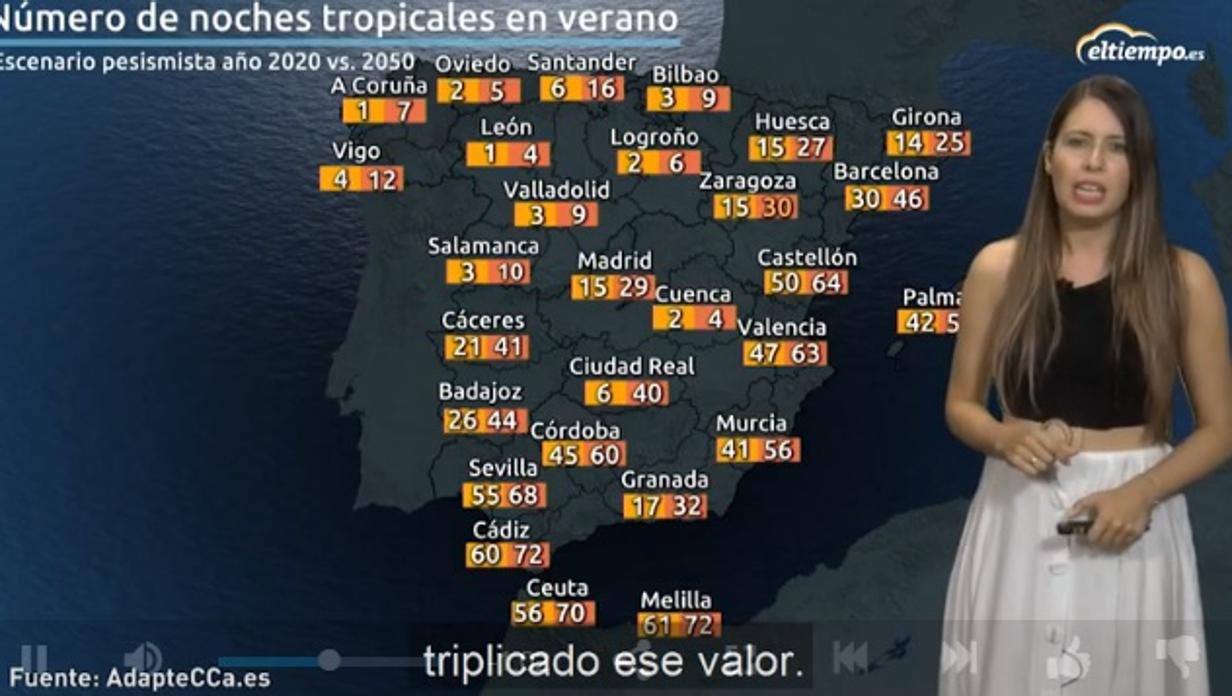 Recreación de la situación meteorológica en 2050.