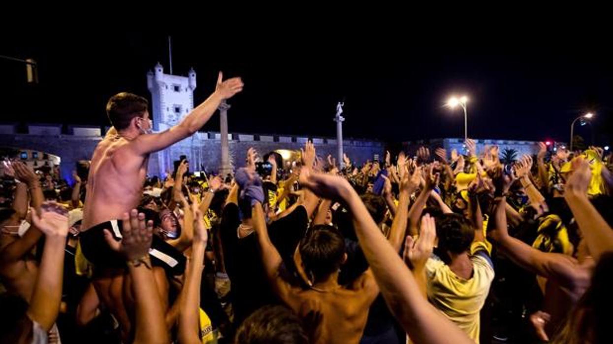 Celebración del ascenso del Cádiz CF la semana pasada.