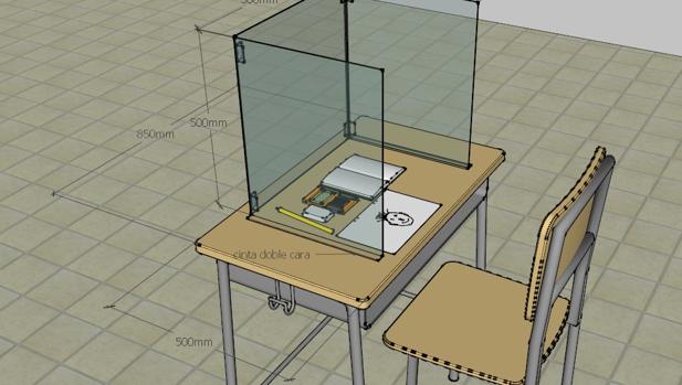 El Rubio instala mamparas protectoras en cada pupitre del colegio para evitar el contagio entre los alumnos