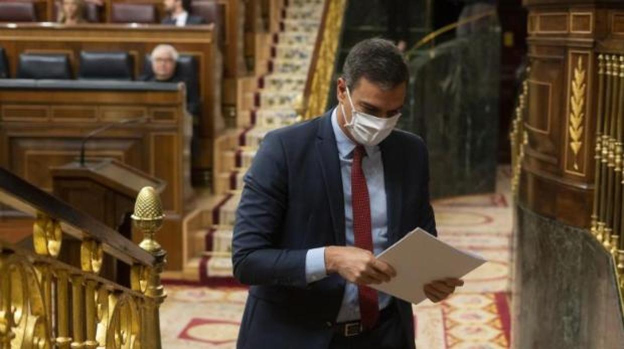 El presidente del Gobierno, Pedro Sánchez, en el Congreso de los diputados.