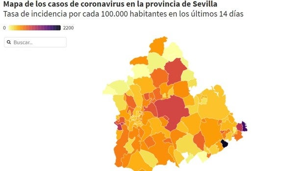 El Covid baja en seis de cada diez pueblos infectados de Sevilla