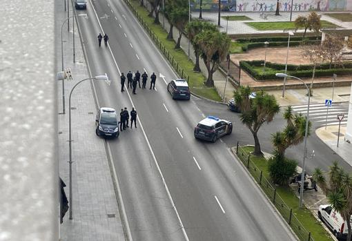 Las patrullas han cortado el tráfico de la avenida.