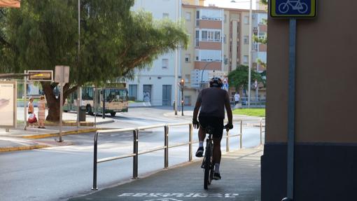 Carril bici en Cádiz.