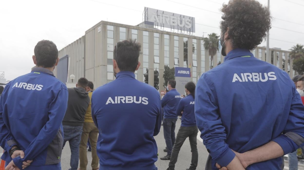 Una de las concentraciones de los trabajadores de Airbus Puerto Real