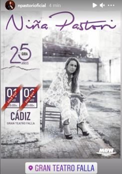 Niña Pastori agota en menos de 48 horas las entradas para sus dos conciertos en Cádiz