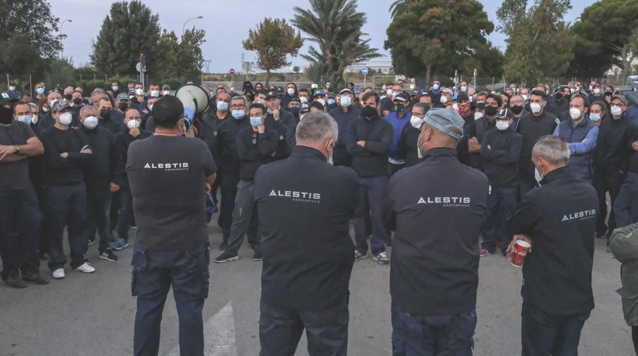 La plantilla de Alestis tomó las calles en septiembre de 2020 contra el ERE