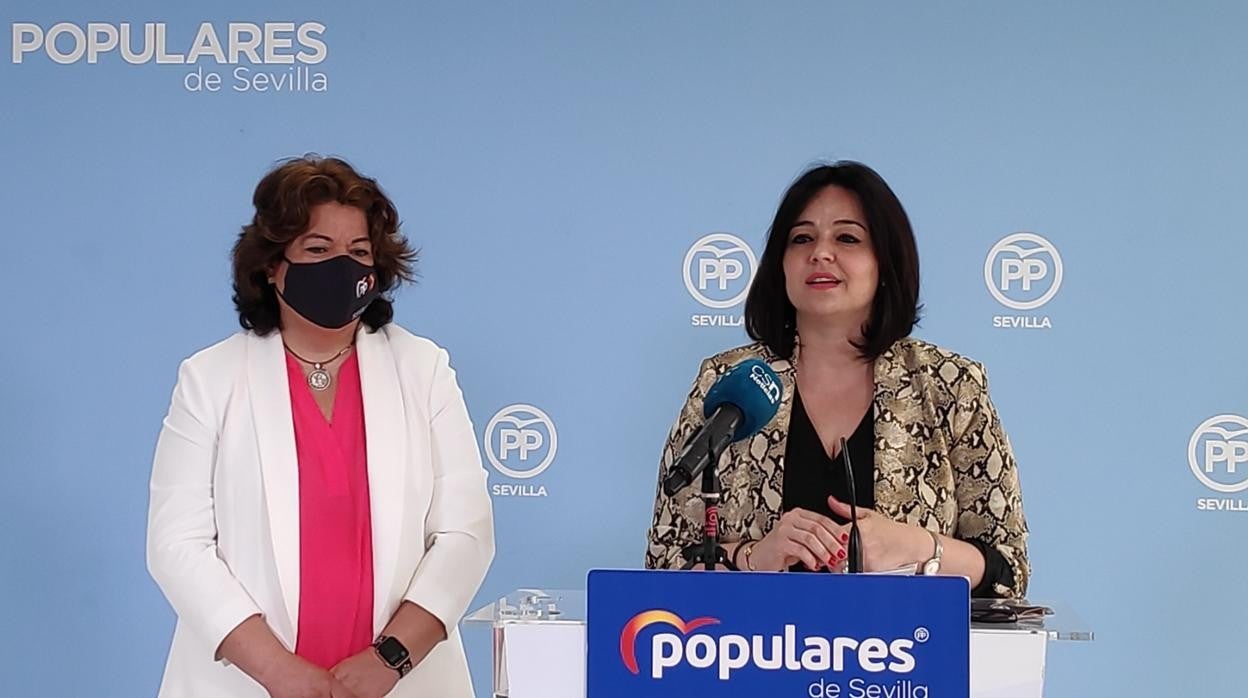 Virginia Pérez y María Eugenia Moreno, este lunes en rueda de prensa