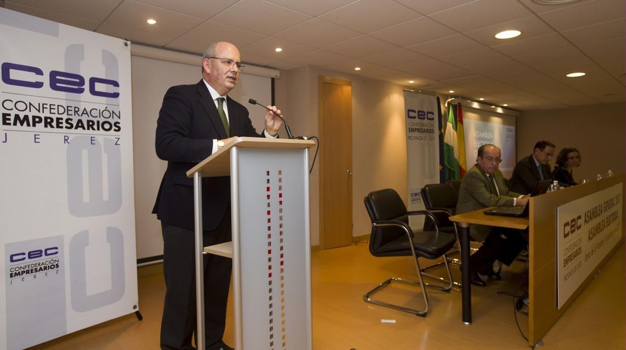 Sánchez Rojas durante un encuentro empresarial celebrado en Jerez