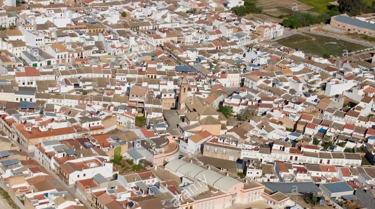 Vista área del municipio sevillano de Herrera