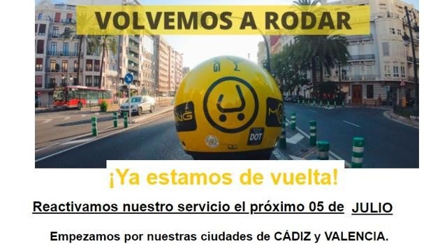 Muving reactiva el alquiler de motos eléctricas en Cádiz el 5 julio