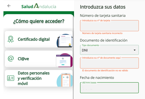 Certificado Covid en la aplicación Salud Andalucía