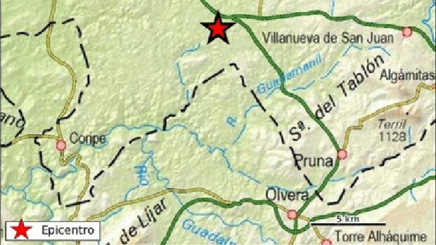 Detectado un terremoto de magnitud 3,1 en la localidad sevillana de Pruna