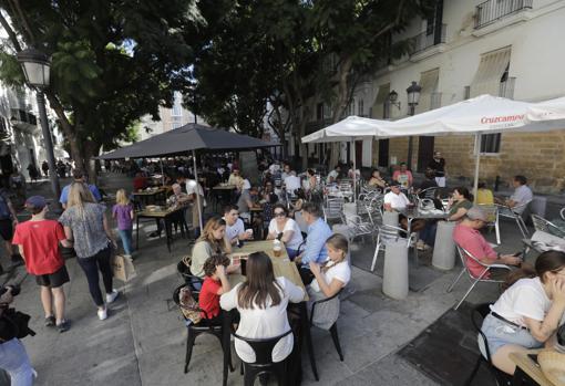 La plaza del Mentidero, este sábado.