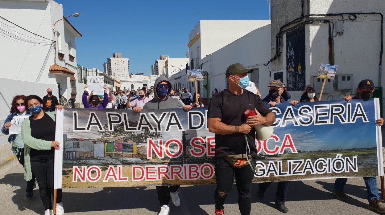 Imagen de una de las manifestaciones realizadas por los caseteros de La Casería