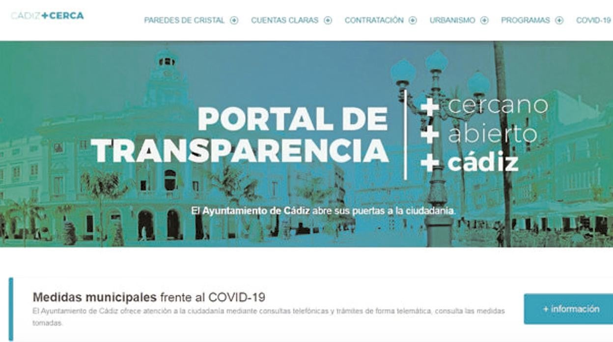 Portal de transparencia del Ayuntamiento de Cádiz.