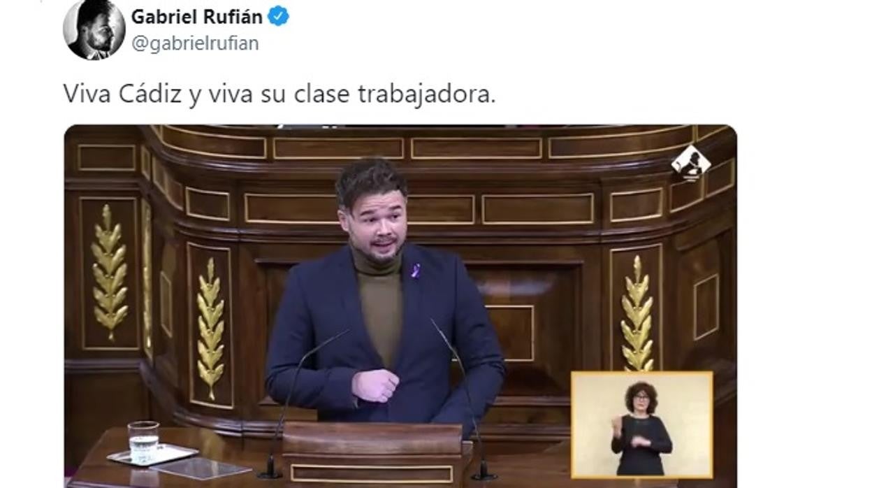 Gabriel Rufián sobre la huelga del Metal en Cádiz