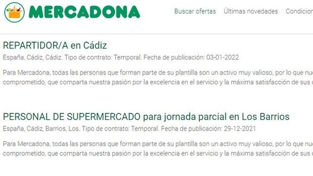 Mercadona ofrece 4 puestos de trabajo en la provincia de Cádiz