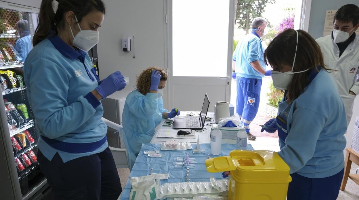 Centro de vacunación, en Cádiz