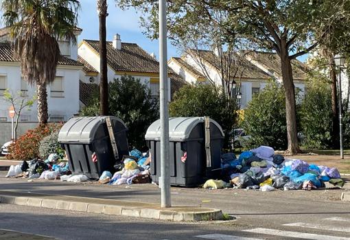 Estado de otra de las calles de Valdelagrana este domingo