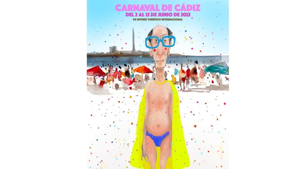 Así es el cartel seleccionado como ganador para anunciar el Carnaval de Cádiz 2022.