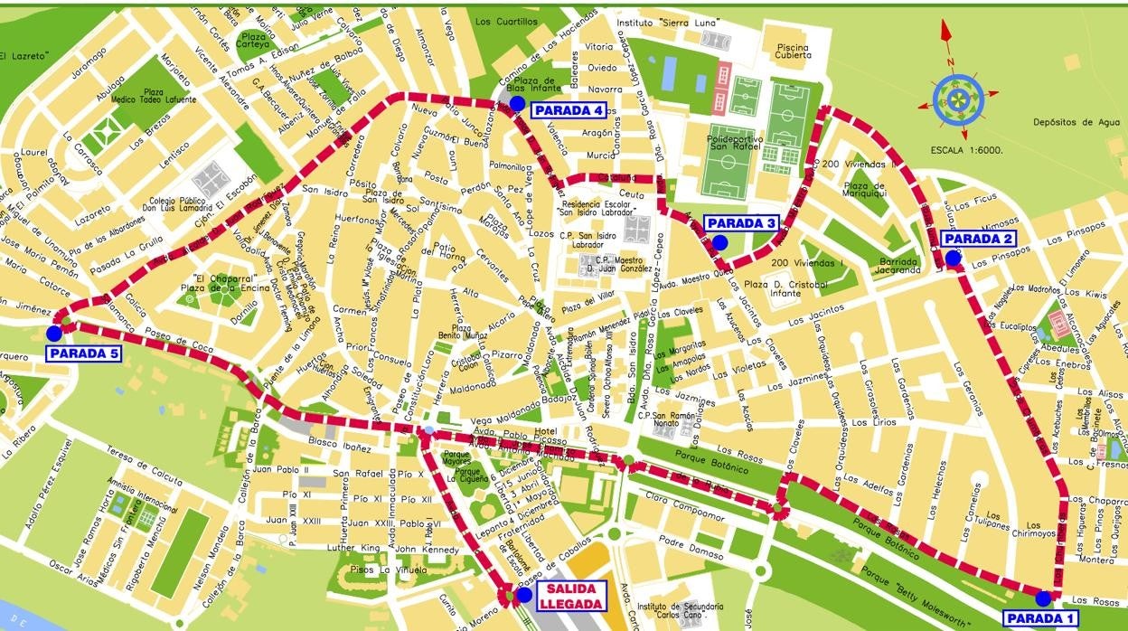 Itinerario circular del tren habilitado por el Ayuntamiento de Los Barrios