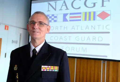 El capitán de navío Carlos Posada Novoa, jefe del Estado Mayor de la Fuerza de Acción Marítima, jefe de la delegación de España en el Foro NACGF y que ostenta la presidencia española del Foro.