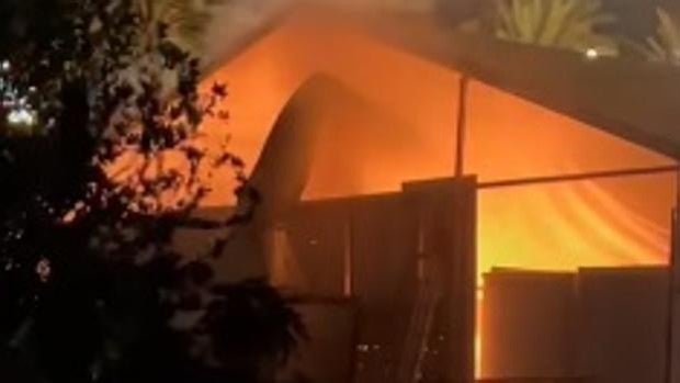 Incendio en una caseta de la Feria de Jerez