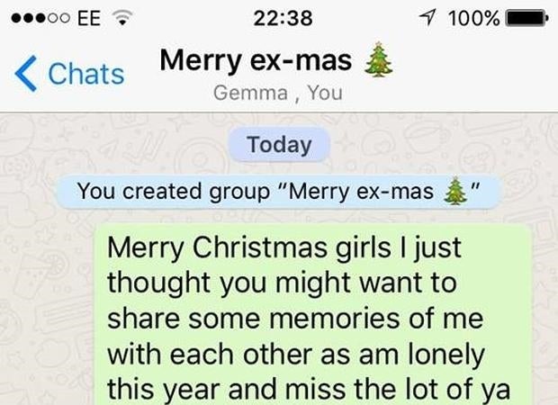 Crea el caos al hacer un grupo de WhatsApp con todas su exnovias para felicitar la Navidad