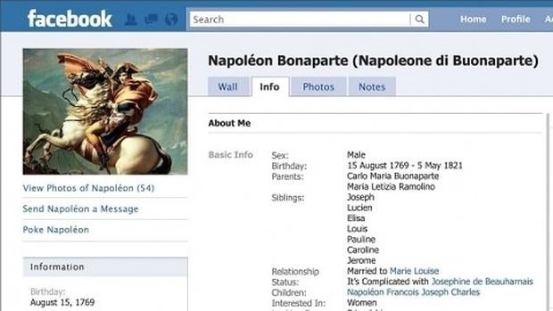 Facebook - Así sería el Facebook «reshulon» de Napoleón Bonaparte en el S.XIX