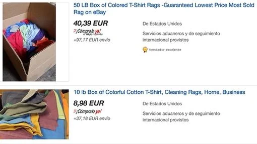 En Internet tus viejas camisetas se venden al peso, a unos 3 euros el kilo