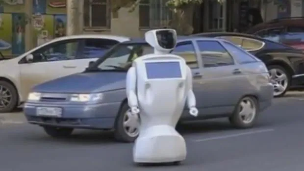 El robot durante su paseo