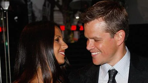Matt Damon junto a su esposa, Luciana Barroso