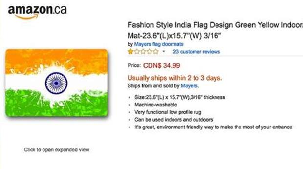 Tras las amenazas de la India, Amazon retira sus felpudos con la bandera del país