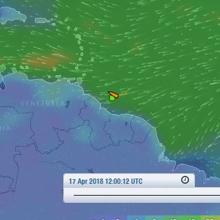 Ubicación del barco, muy próximo ya a las costas de Venezuela