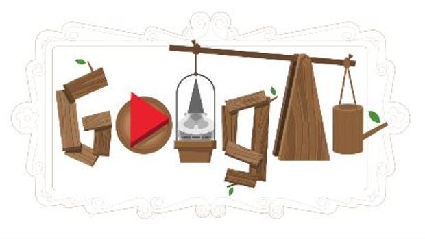 Imagen que presenta el doodle que homenajea a los gnomos de jardín