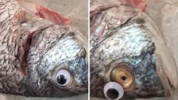 Una pescadería pone ojos de plástico a su pescado para que parezca fresco