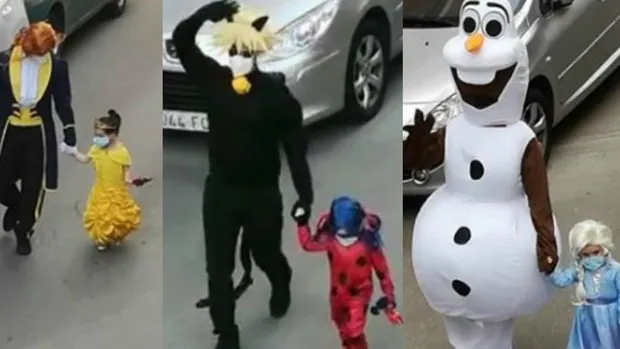 En vídeo: Un padre y su hija se disfrazan todos los días de personajes distintos para ir a tirar la basura