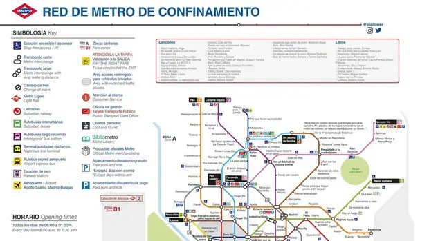 En imágenes: Una tuitera diseña una original «red de Metro de confinamiento» durante la cuarentena