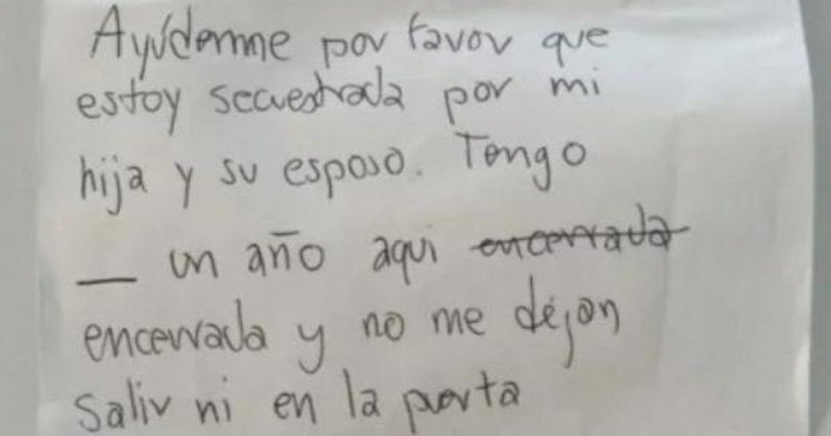 Imagen de la carta entregada por la anciana