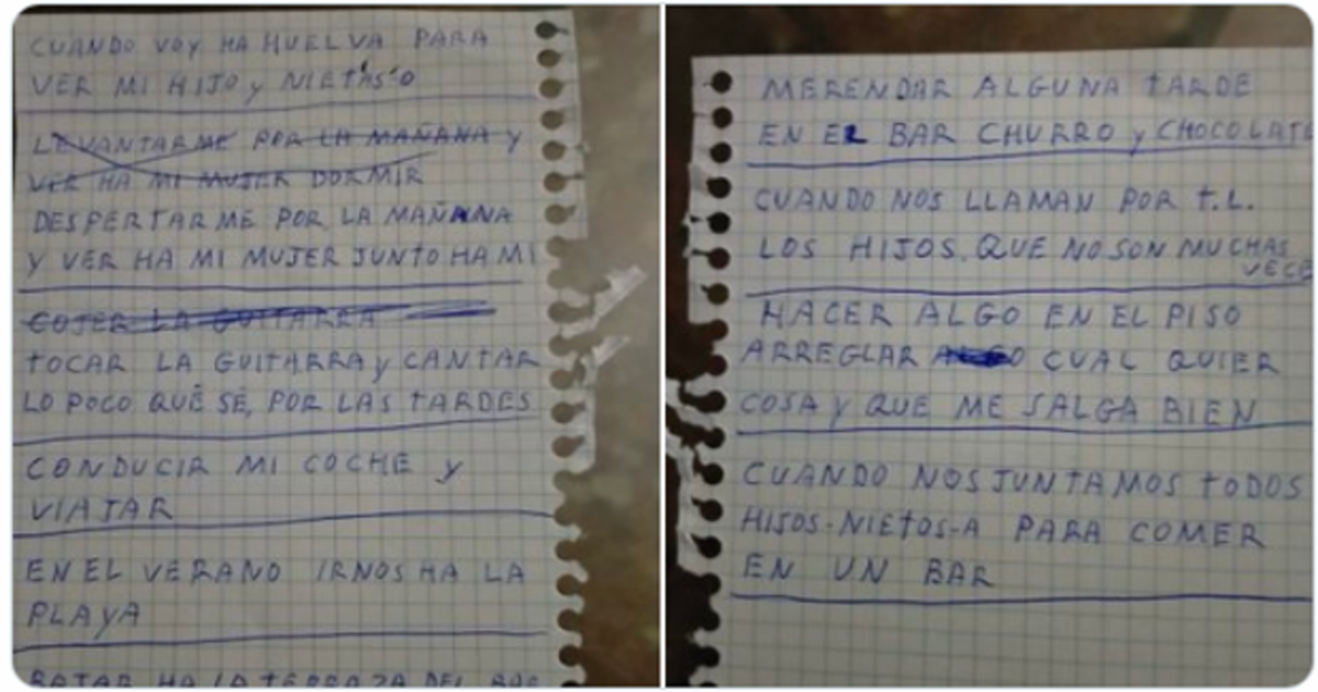 «Despertarme y ver a mi mujer junto a mí»: La lista viral de cosas que le hacen feliz a un abuelo